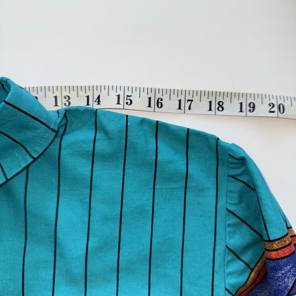 Roper Womens Turquoise Aztec Southwestern Button Up Cowgirl Western Shirt Medium - Picture 6 of 9